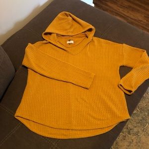 Waffle knit hoodie